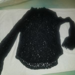 Black lace long sleeve no under shirt